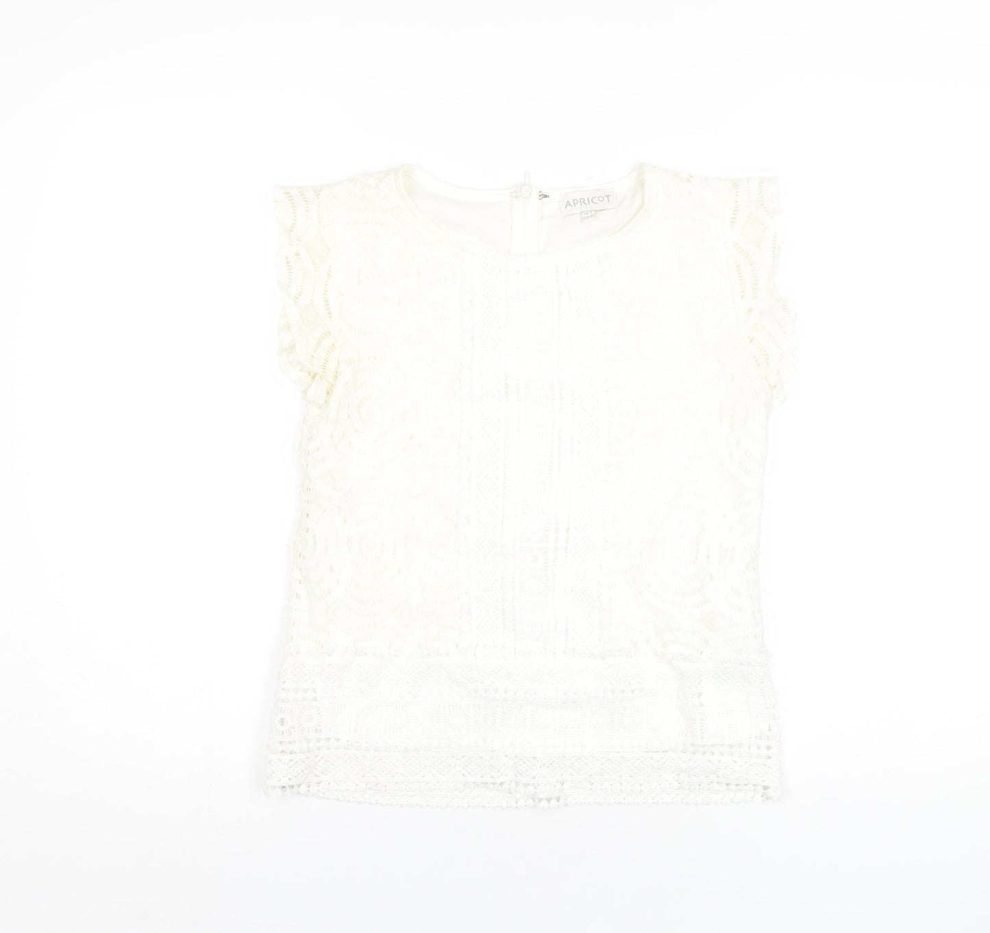 Apricot Womens White Polyamide Basic T-Shirt Size 8 Round Neck
