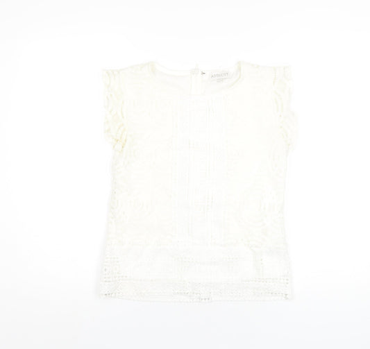 Apricot Womens White Polyamide Basic T-Shirt Size 8 Round Neck