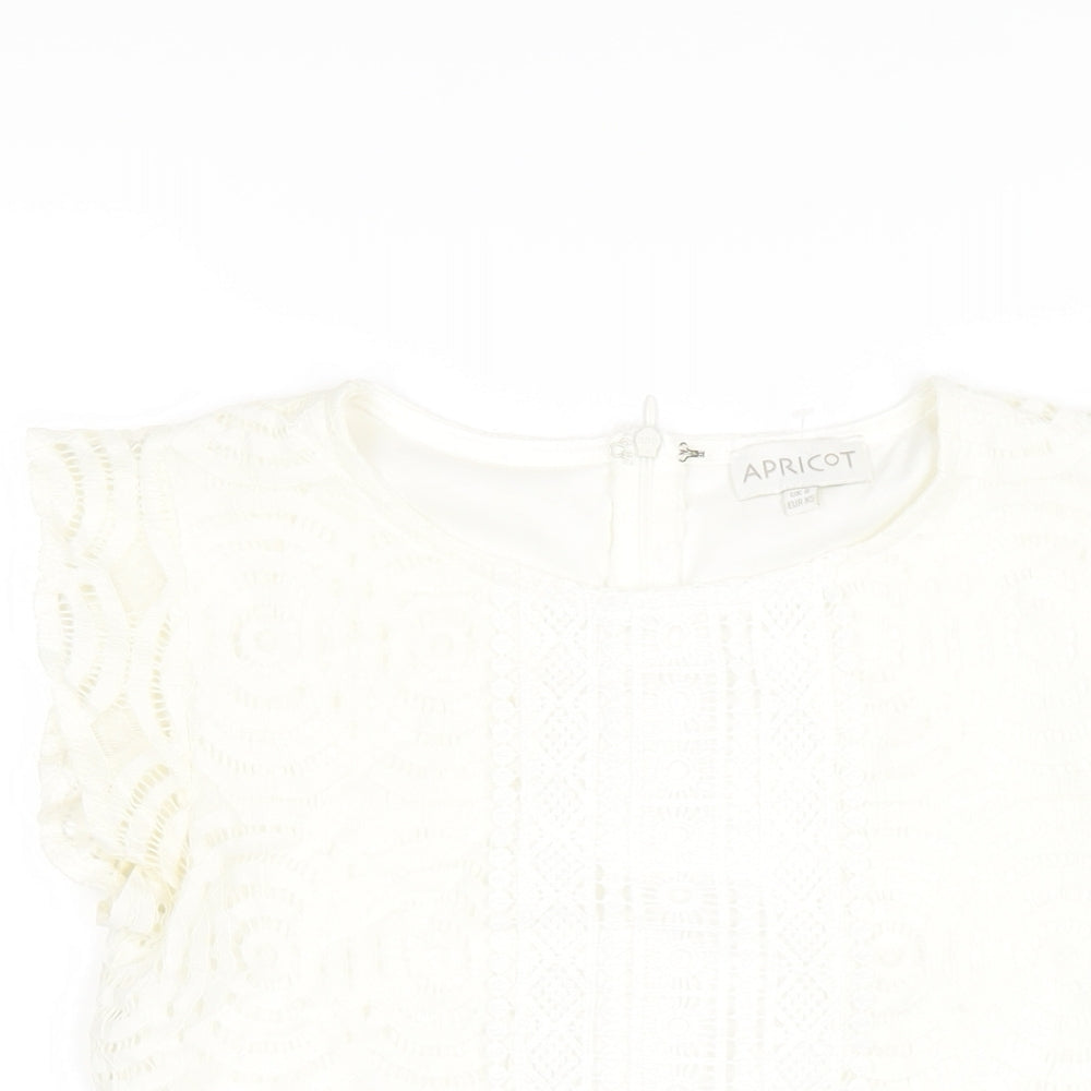 Apricot Womens White Polyamide Basic T-Shirt Size 8 Round Neck