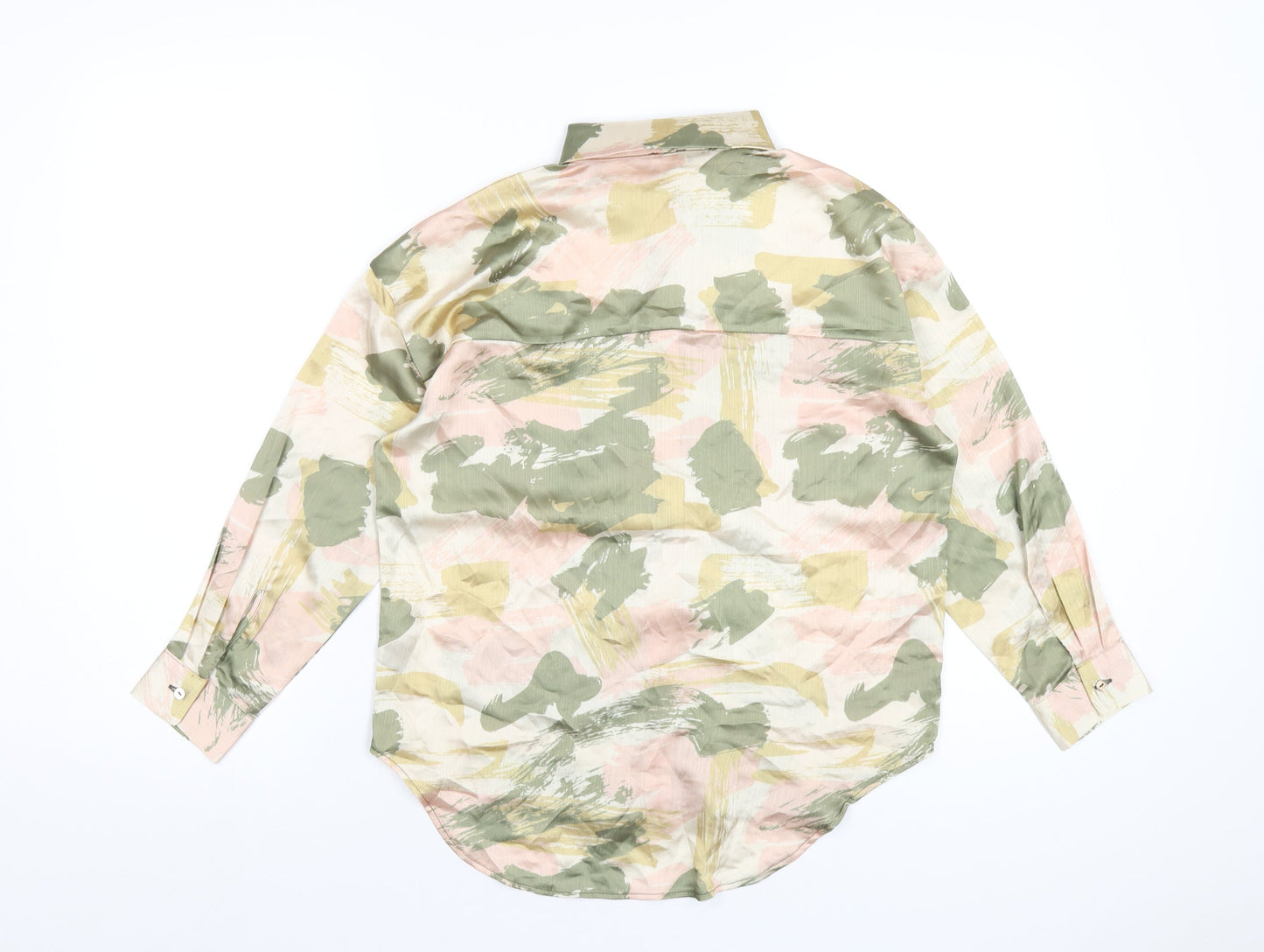 River Island Girls Multicoloured Geometric Polyester Basic Button-Up Size 9-10 Years Collared Button