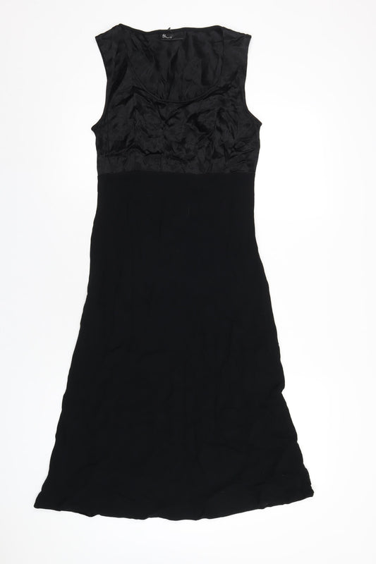 BHS Womens Black Viscose A-Line Size 14 Round Neck Pullover