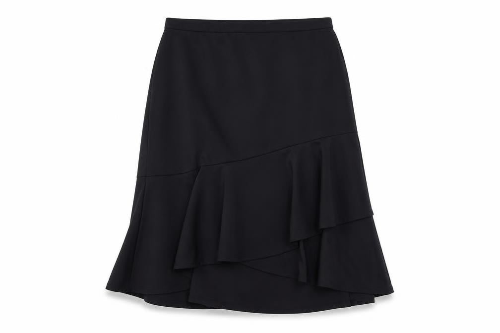 Anna Scholz Womens Black Polyester A-Line Skirt Size 28