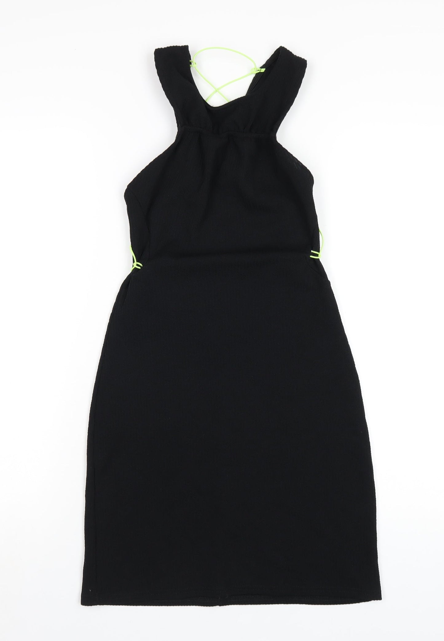 Skinny Dip Womens Black Polyester Bodycon Size 8 Round Neck Pullover