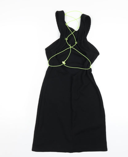 Skinny Dip Womens Black Polyester Bodycon Size 8 Round Neck Pullover