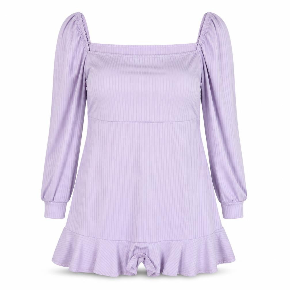 Boohoo Womens Purple Polyester A-Line Size 20 Square Neck Pullover