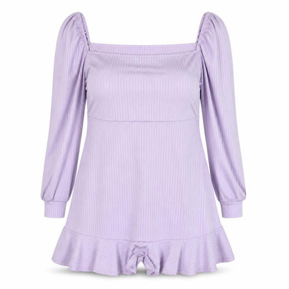 Boohoo Womens Purple Polyester A-Line Size 20 Square Neck Pullover