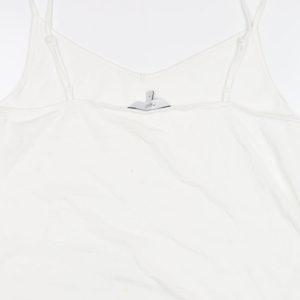 NEXT Womens White Polyester Camisole T-Shirt Size 16 V-Neck - Lace Trim