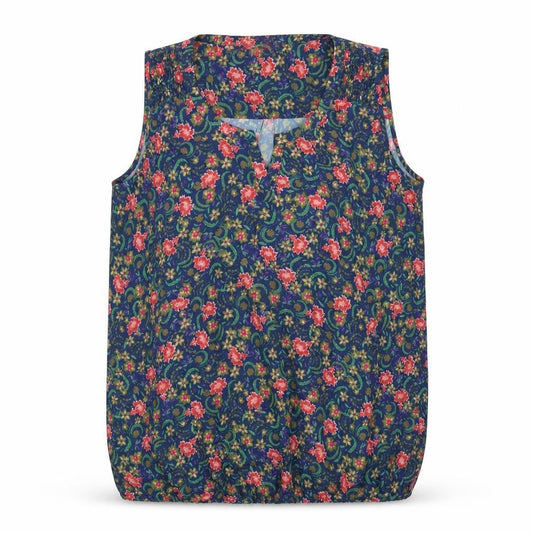 Ohma! Womens Multicoloured Floral Polyester Basic T-Shirt Size M V-Neck