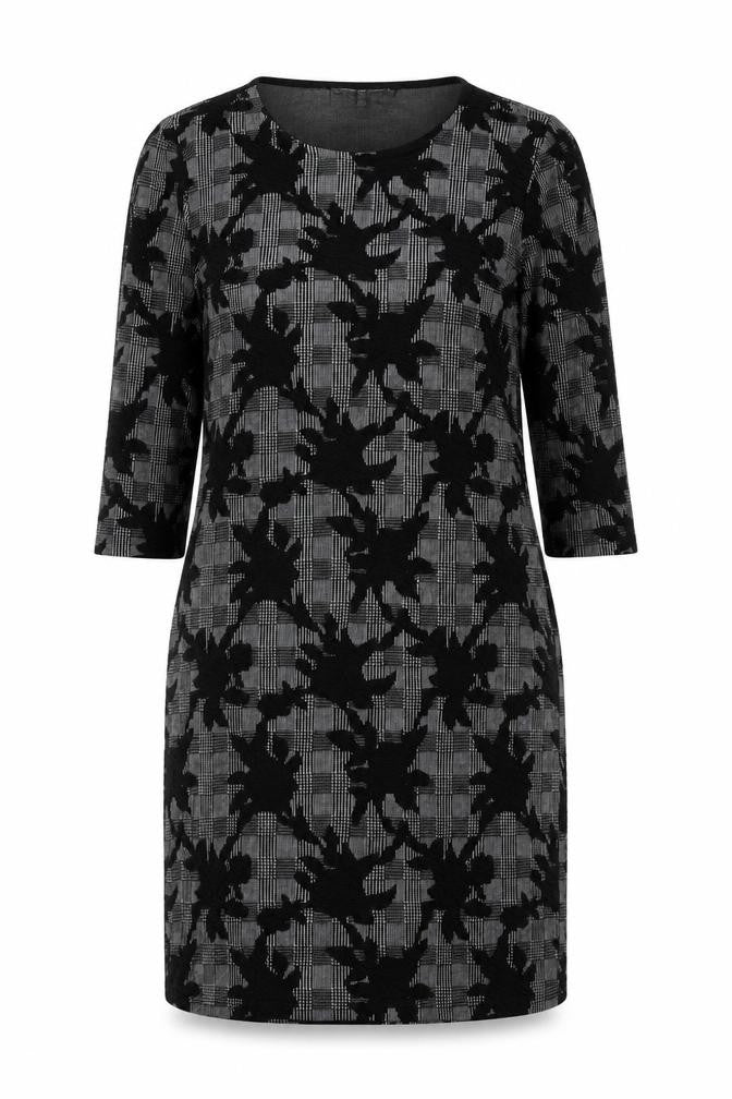 Jessica Graaf Womens Black Geometric Polyester A-Line Size M Round Neck Pullover