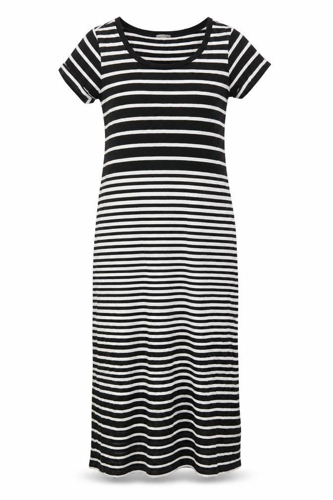 Gap Womens Black Striped Cotton Slip Dress Size S Round Neck Pullover