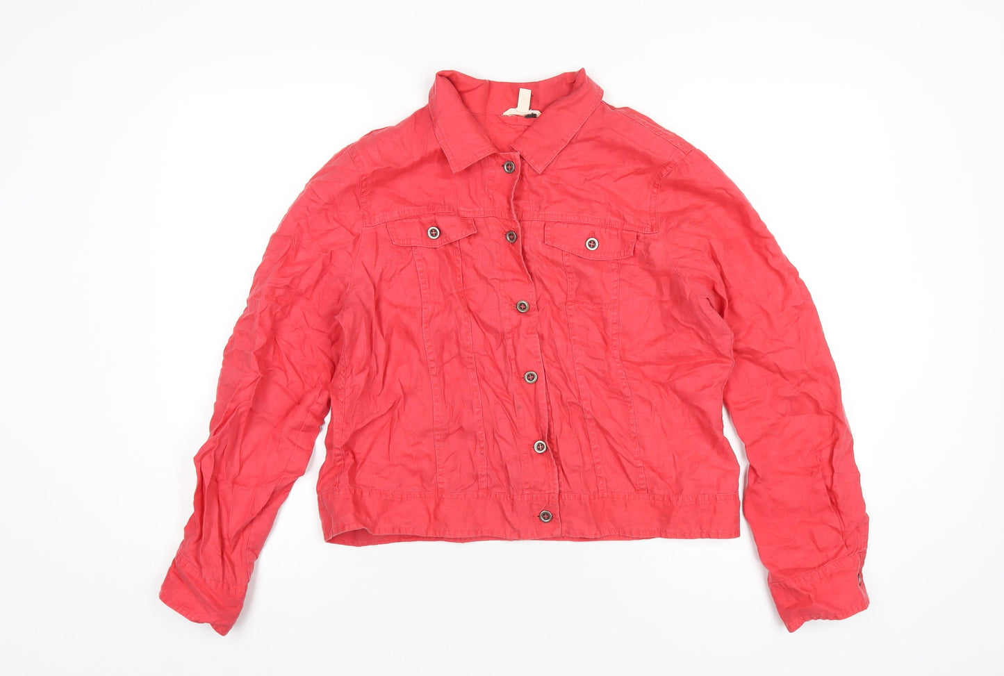 Eileen Fisher Womens Red Jacket Size M Button
