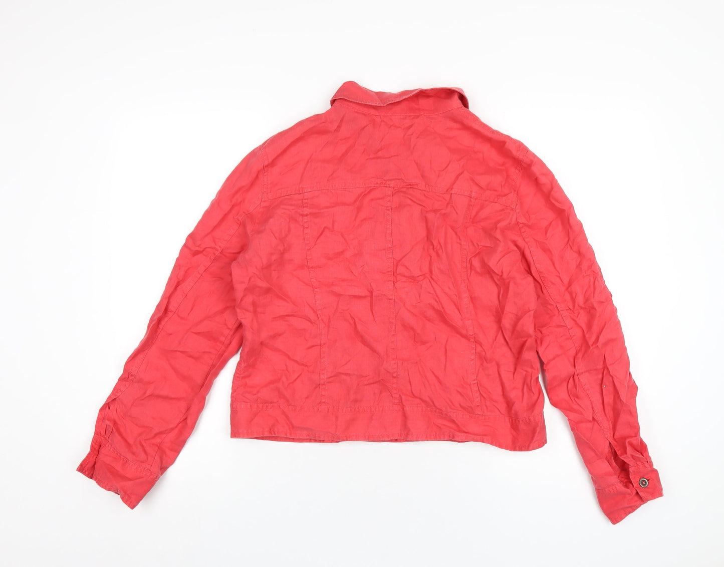 Eileen Fisher Womens Red Jacket Size M Button