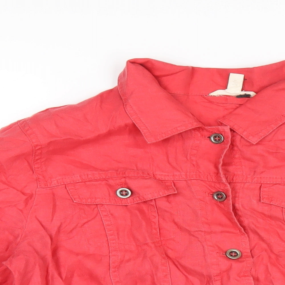 Eileen Fisher Womens Red Jacket Size M Button
