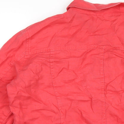 Eileen Fisher Womens Red Jacket Size M Button