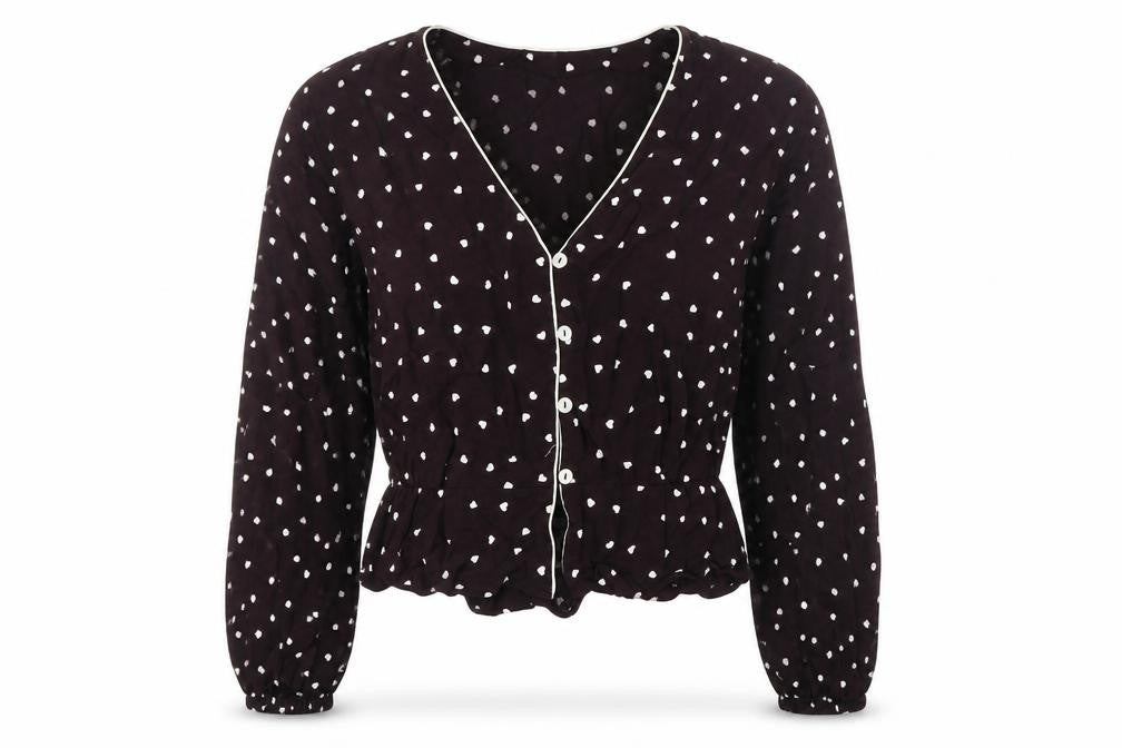 Topshop Women's Black Blouse Size 8 Wrap Style