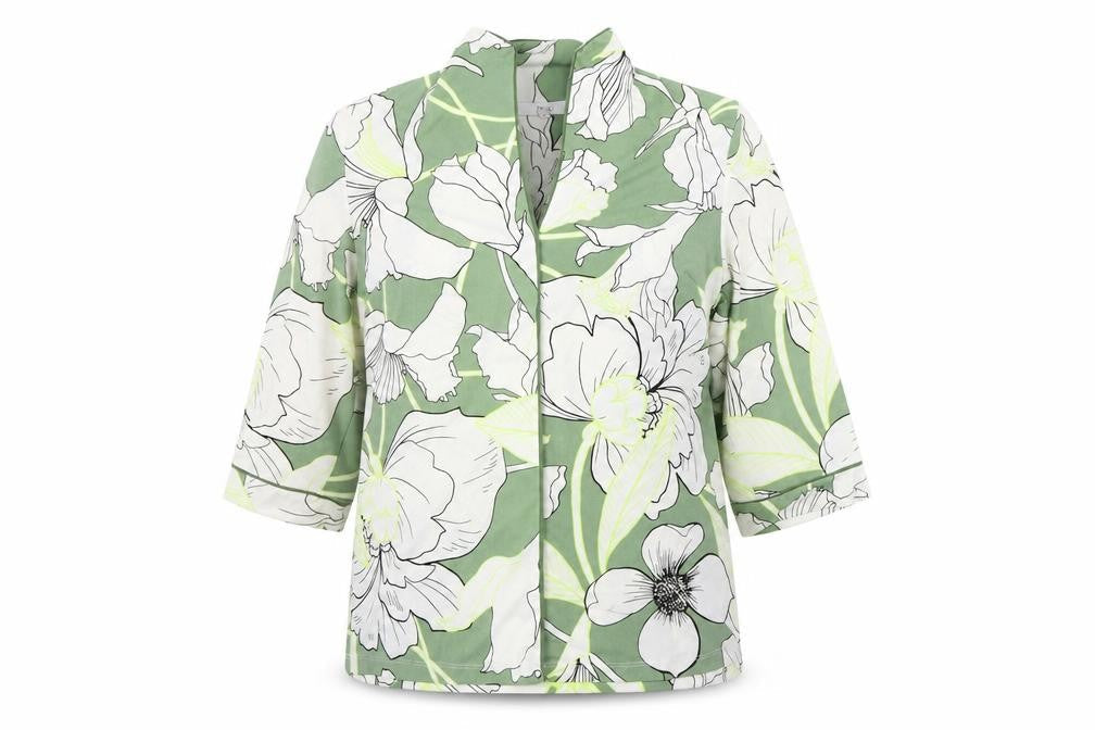 Next Women's Green Floral Tunic Blouse, L, Spring Style
