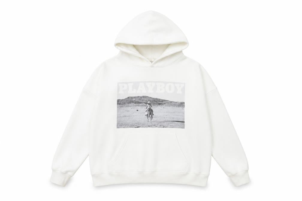 Playboy Womens White Polyester Pullover Hoodie Size 10 Pullover