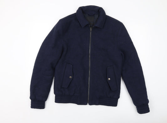 Maison Cinqcent Mens Blue Bomber Jacket Jacket Size S Zip