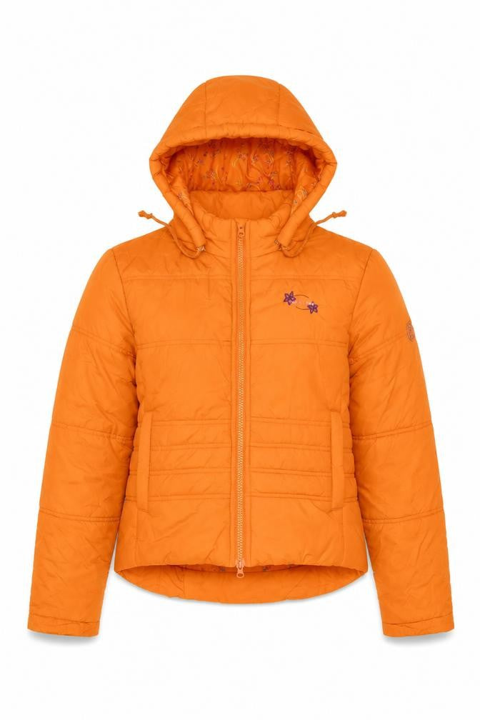 Sfera Womens Orange Puffer Jacket Jacket Size L Zip