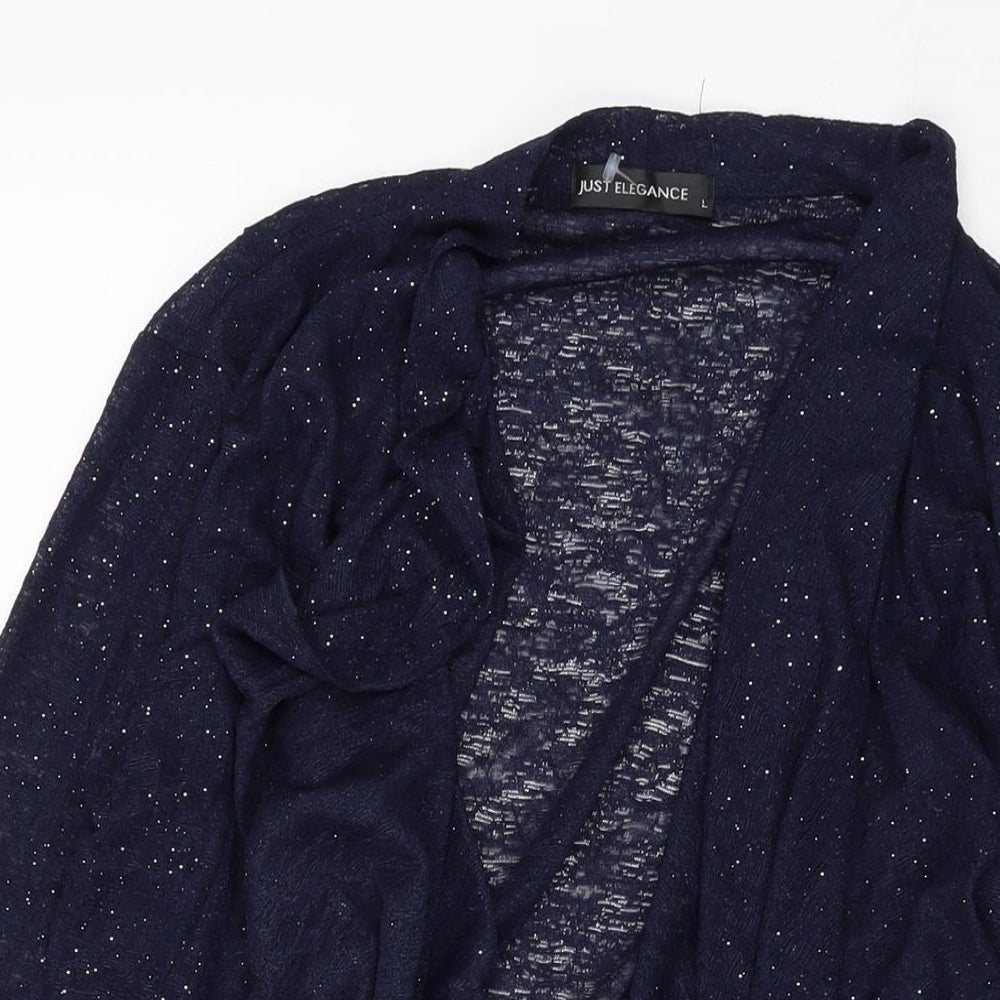 Just Elegance Womens Blue Jacket Blazer Size L