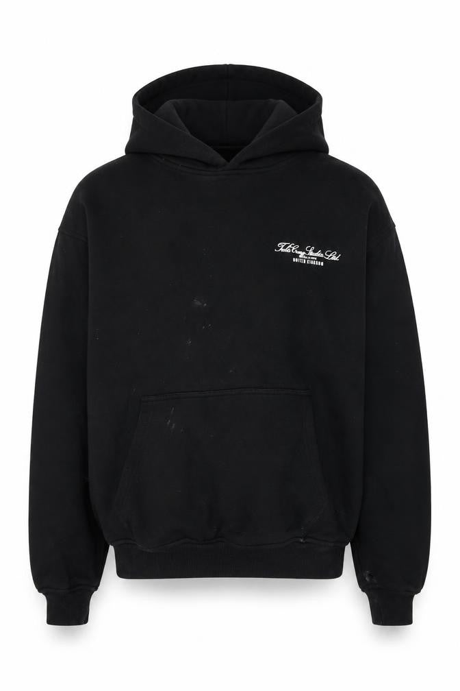 Tela Cruz Mens Black Cotton Pullover Hoodie Size L