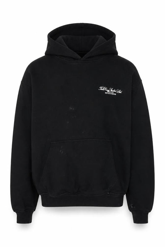 Tela Cruz Mens Black Cotton Pullover Hoodie Size L