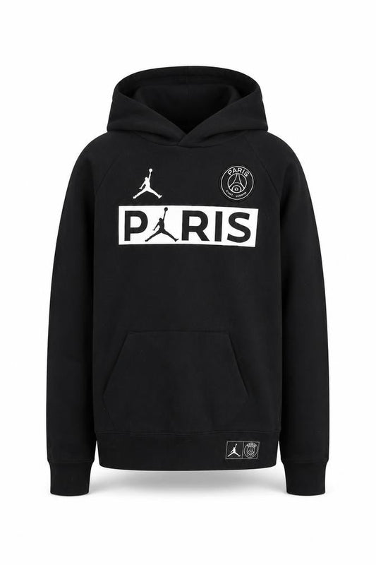 Joradan Boys Black Cotton Pullover Hoodie Size 13-14 Years Pullover - Paris Saint Germain FC