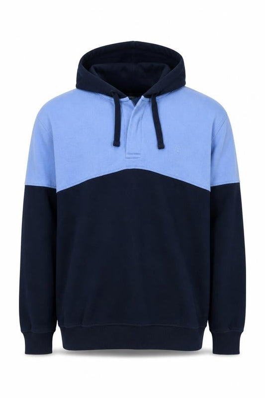 Cotton Traders Mens Blue Cotton Pullover Hoodie Size XL