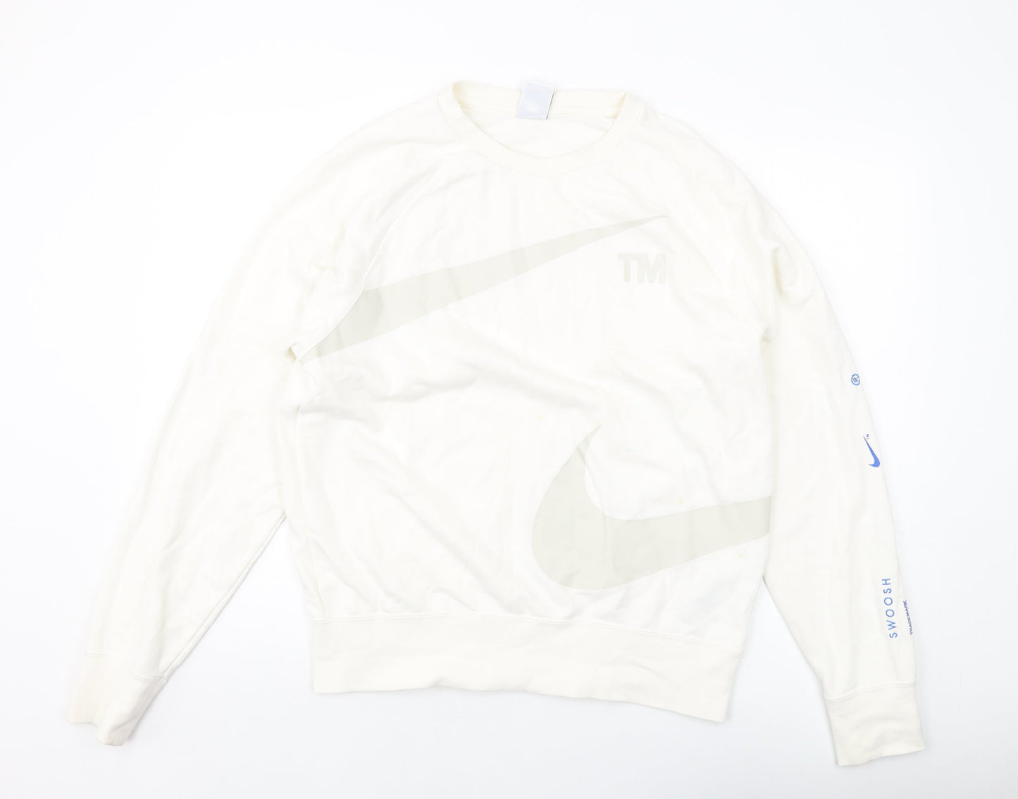Nilke Mens Ivory Cotton Pullover Sweatshirt Size M