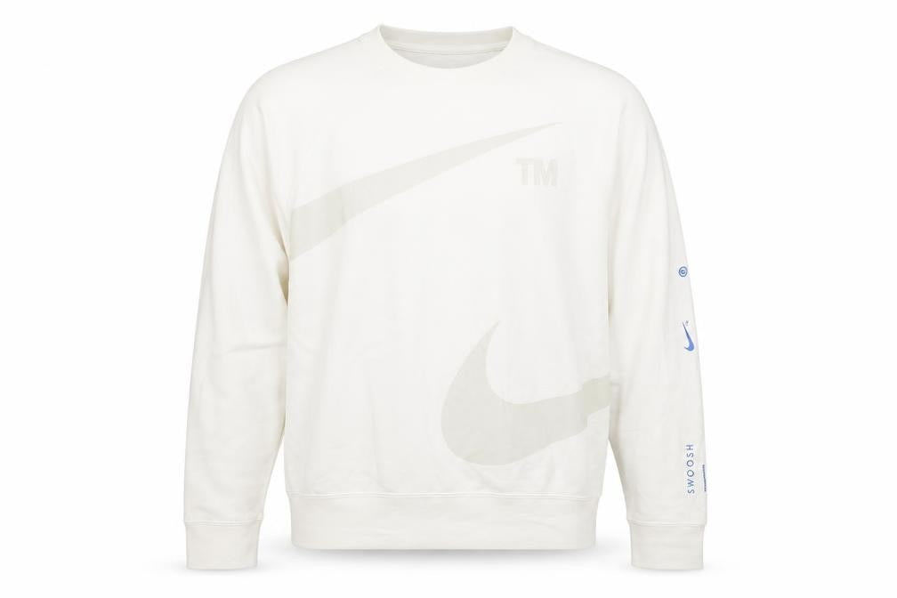 Nilke Mens Ivory Cotton Pullover Sweatshirt Size M