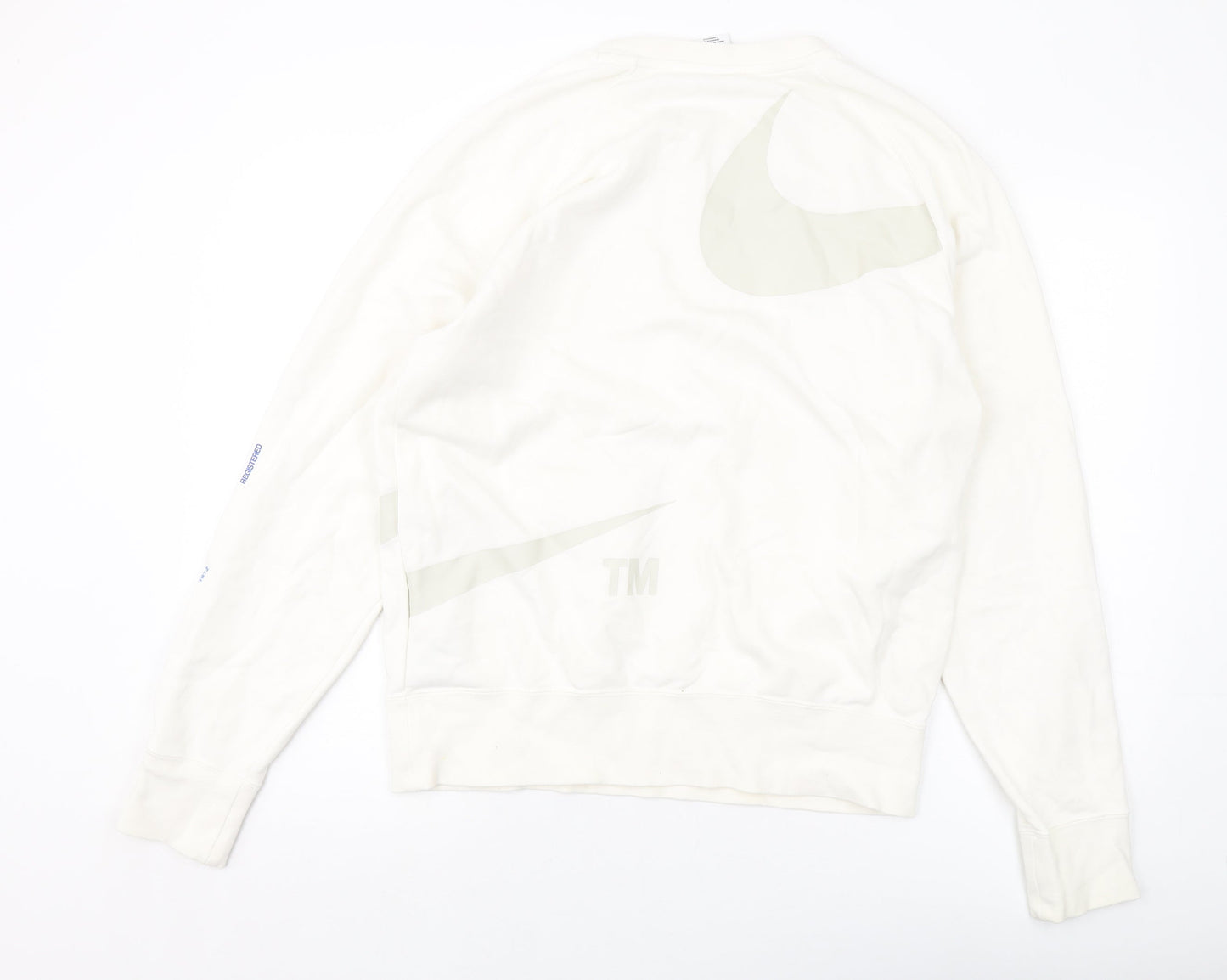 Nilke Mens Ivory Cotton Pullover Sweatshirt Size M