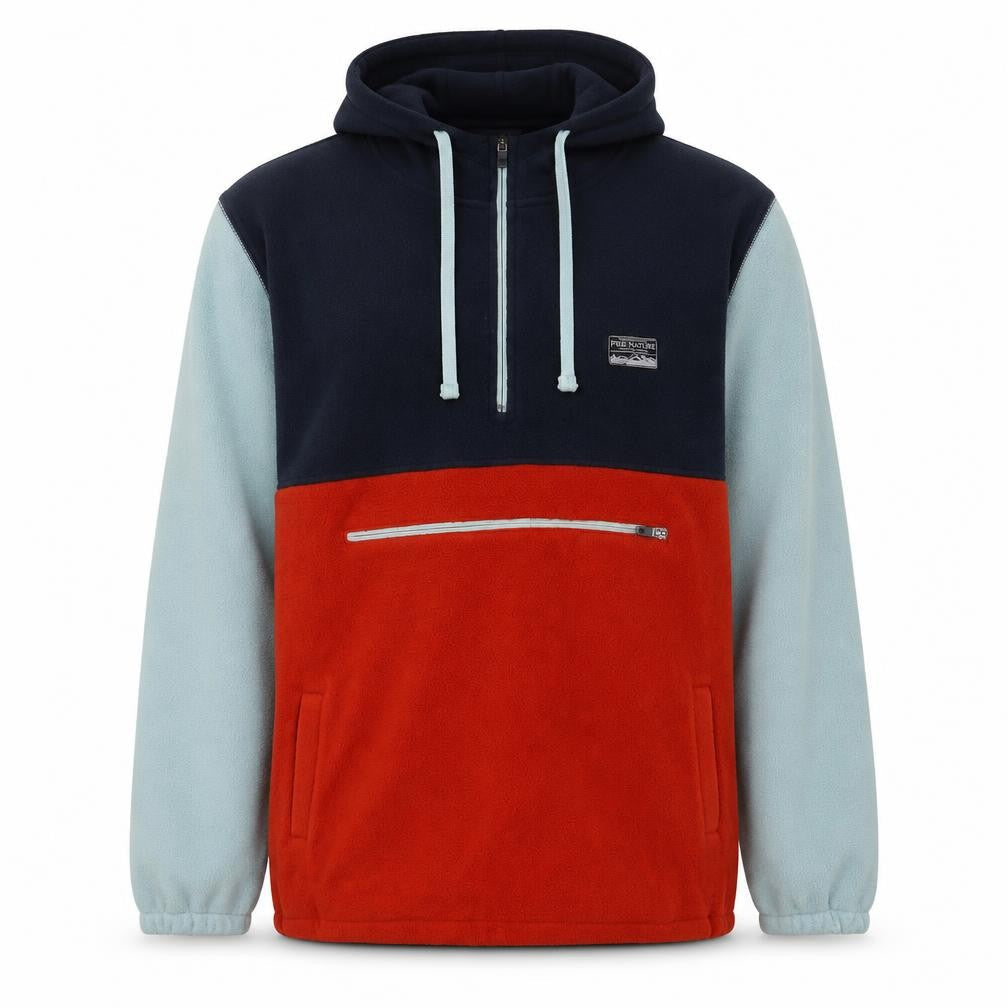 Free Nation Mens Multicoloured Polyester Pullover Hoodie Size L - Logo, Embroidered