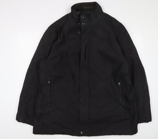 Henley & Knight Mens Black Jacket Coat Size 2XL Zip