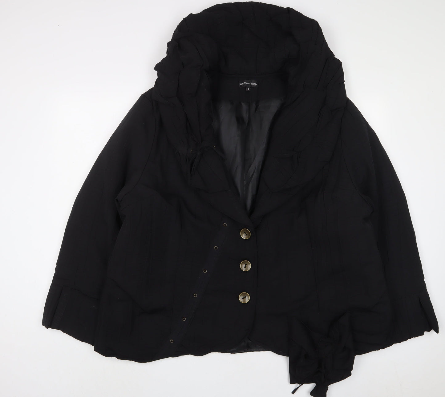 Jean Marc Phillips Womens Black Jacket Coat Size 8 Button