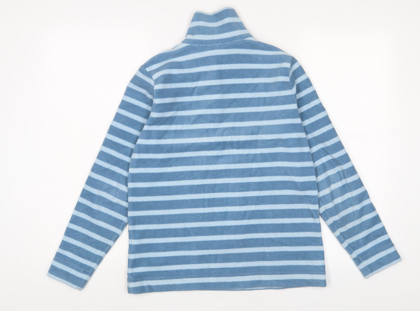 Landsend Womens Blue Striped Polyester Pullover Sweatshirt Size XS Button