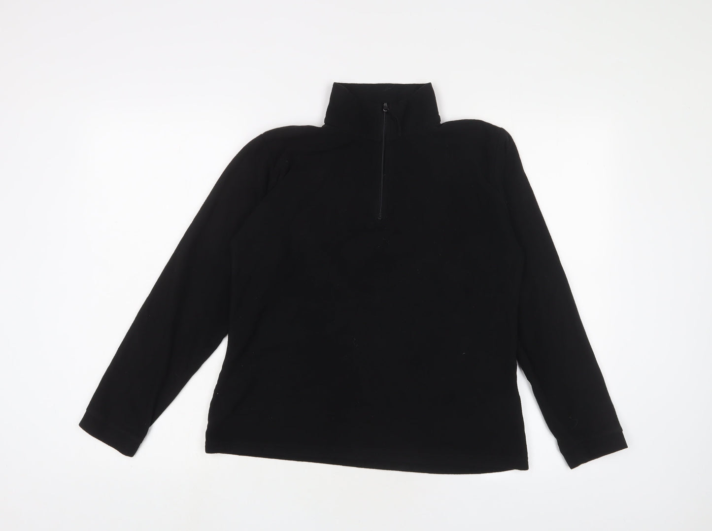 Parallel Womens Black Polyester Pullover Sweatshirt Size 12 Zip