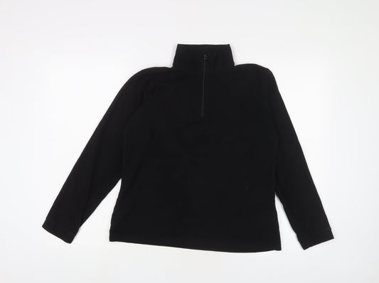 Parallel Womens Black Polyester Pullover Sweatshirt Size 12 Zip