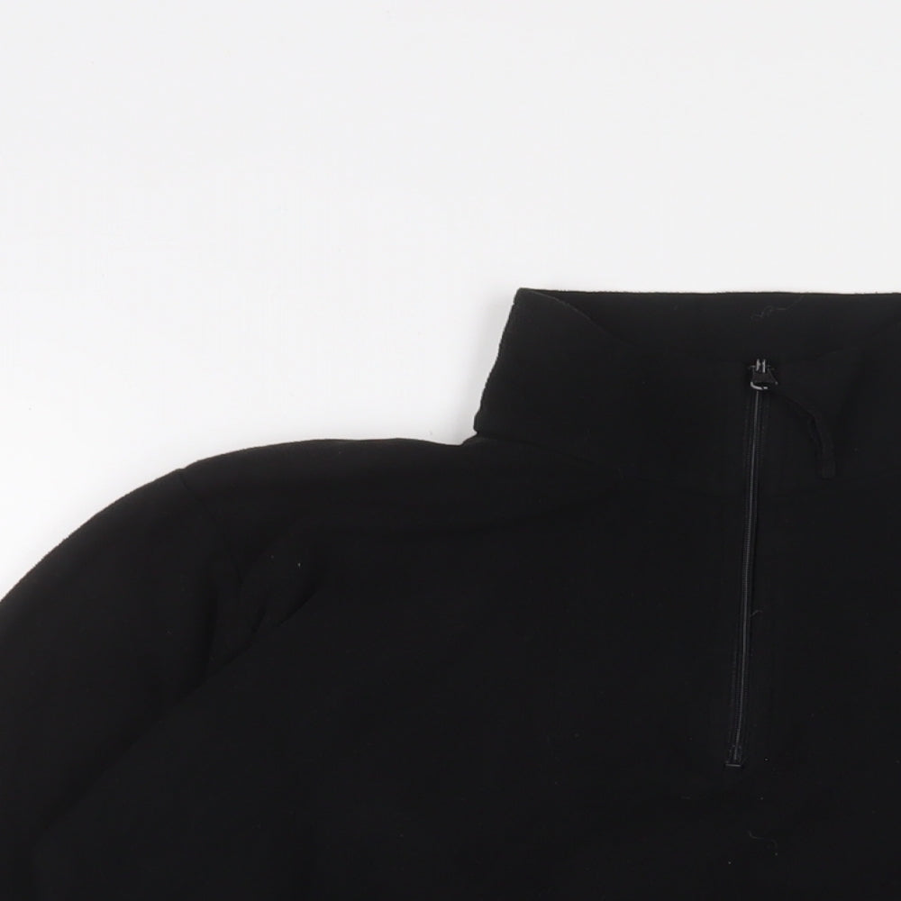 Parallel Womens Black Polyester Pullover Sweatshirt Size 12 Zip