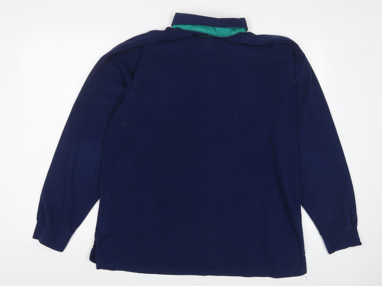 Hot togs Mens Blue Polyester Polo Size XL Collared Button