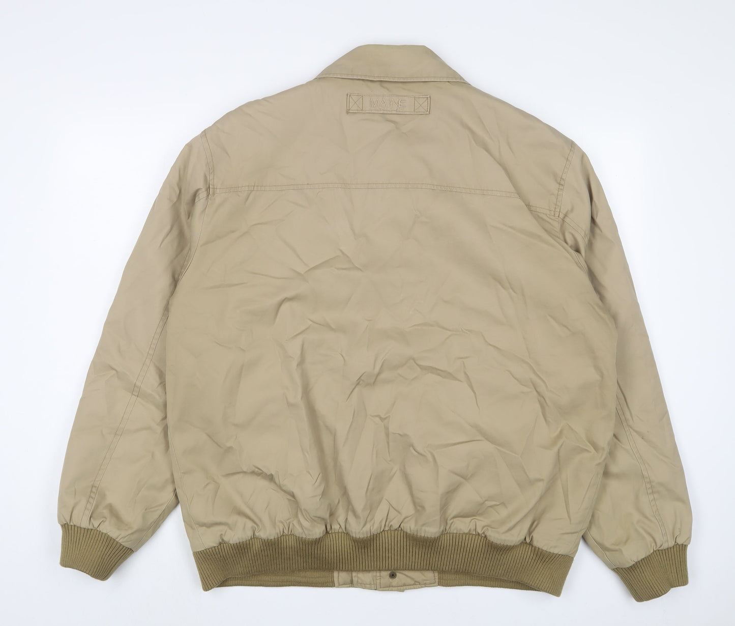 Maine Mens Beige Jacket Size L Zip