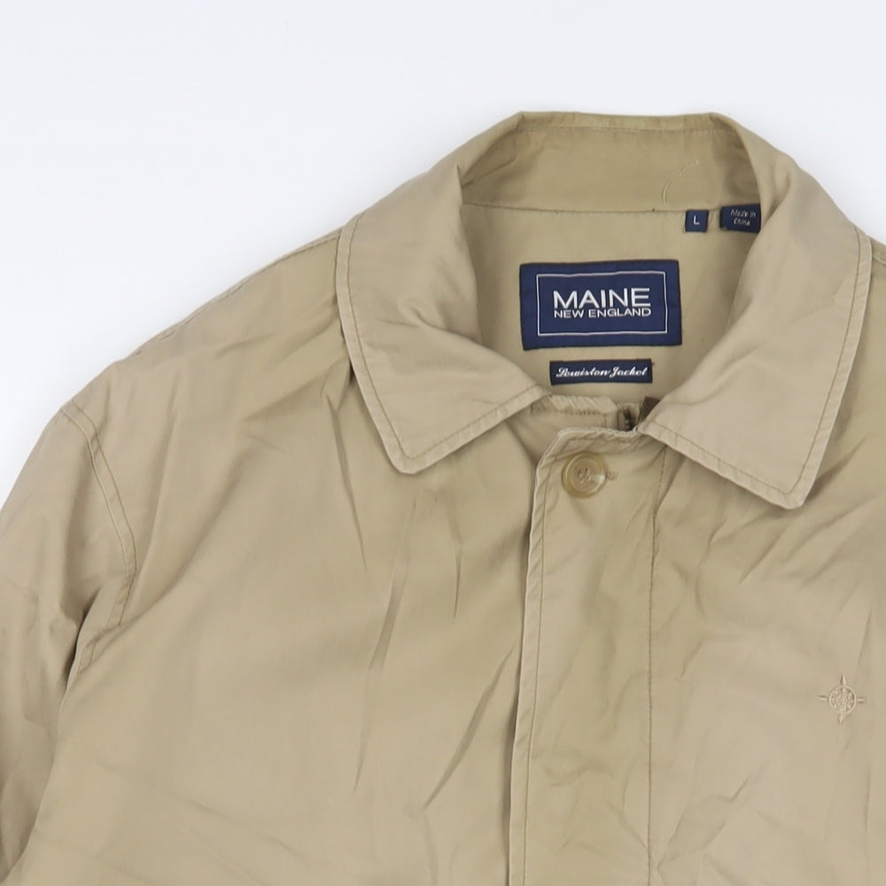 Maine Mens Beige Jacket Size L Zip