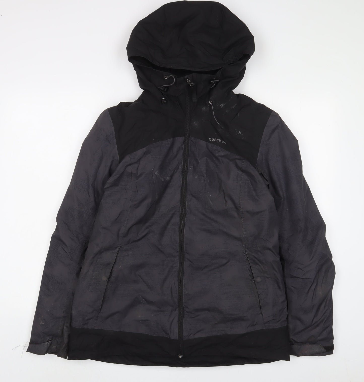 DECATHLON Mens Grey Quilted Coat Size M Zip