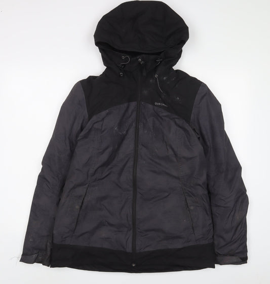 DECATHLON Mens Grey Quilted Coat Size M Zip