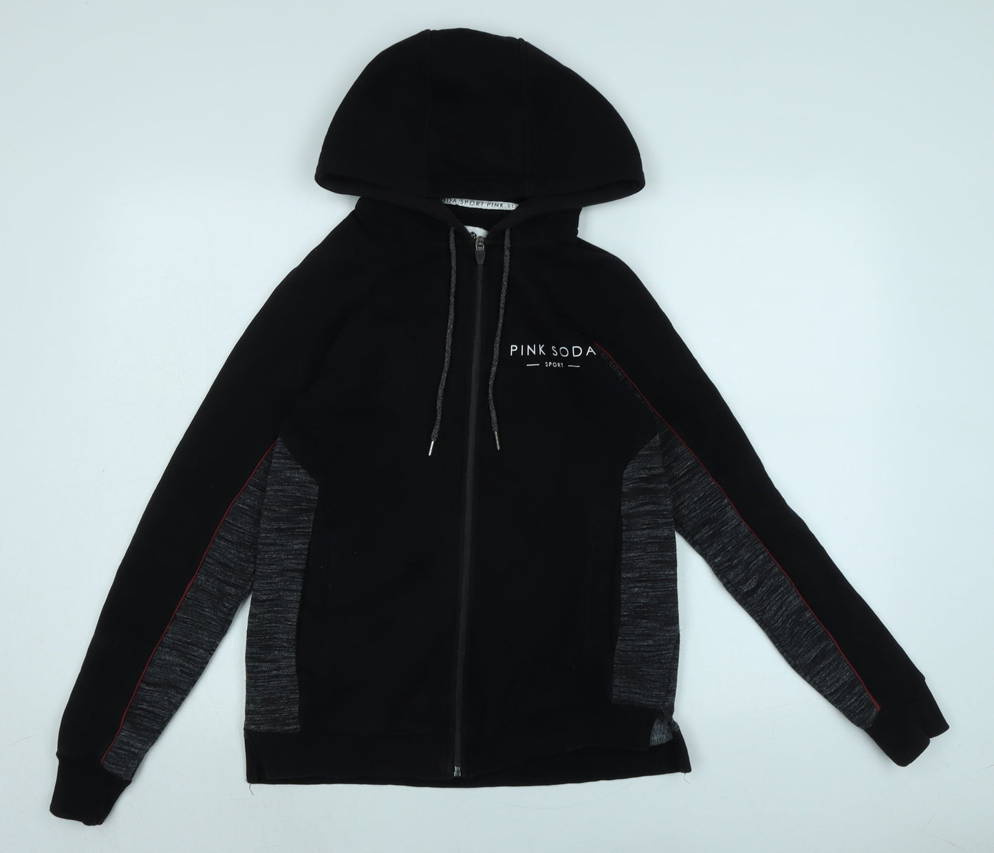 Pink Soda Womens Black Jacket Size 6 Zip - Logo
