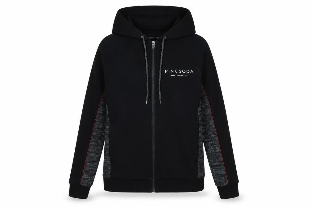 Pink Soda Womens Black Jacket Size 6 Zip - Logo