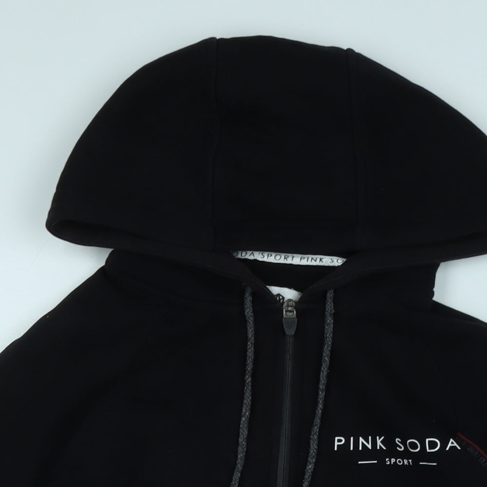 Pink Soda Womens Black Jacket Size 6 Zip - Logo