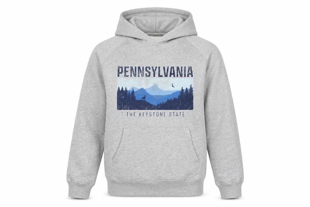 State of mind Mens Grey Polyester Pullover Hoodie Size M - Logo