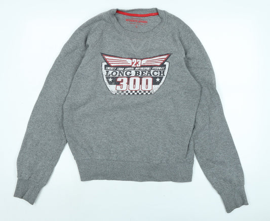 Authentic apparel Boys Grey Polyester Pullover Sweatshirt Size S - Logo