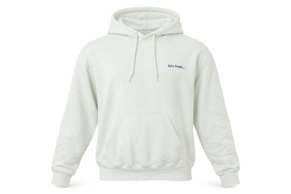 Gilden Mens Ivory Cotton Pullover Hoodie Size S