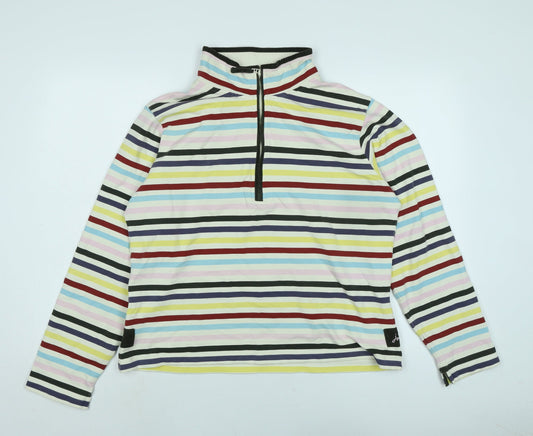 joul Womens Multicoloured Striped Polyester Pullover Sweatshirt Size 12 - Logo